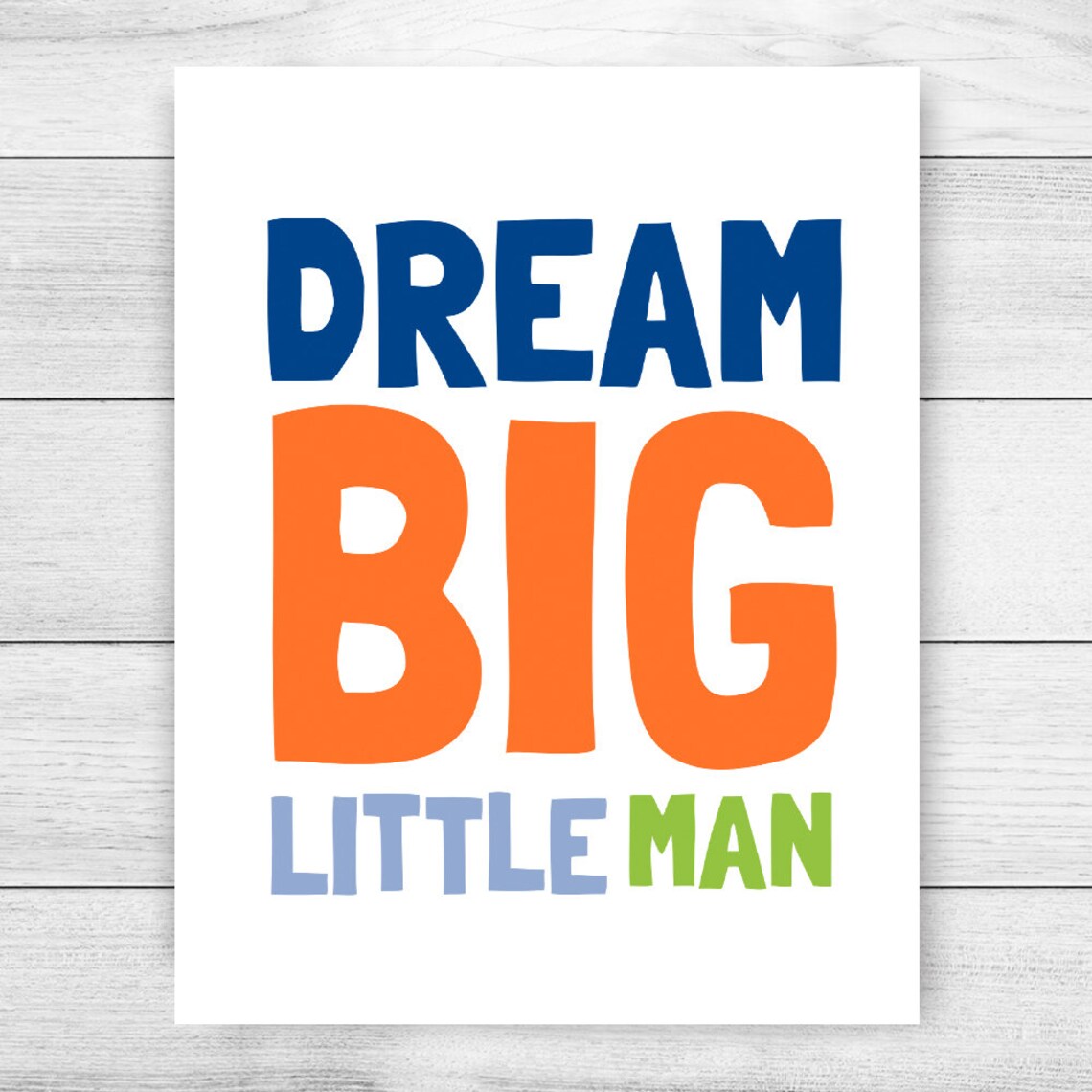 Dream Big Little Man Printable Art Boy Nursery Art Boy Quote | Etsy