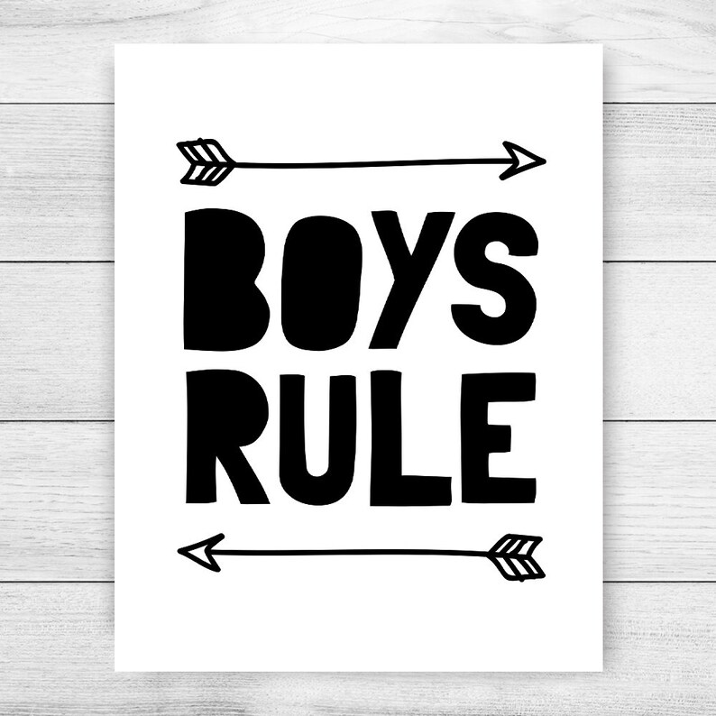Boys Rule Printable Art Boys Bedroom Decor Boy Quote Print Etsy