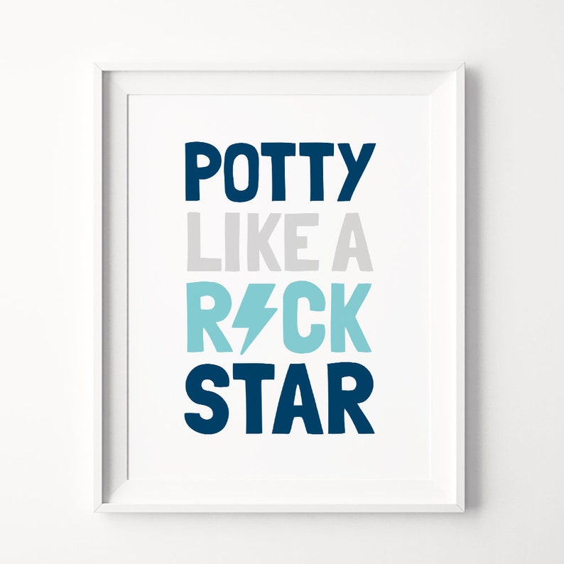 Potty Like A Rockstar Printable Art Kids Bathroom Decor - Etsy