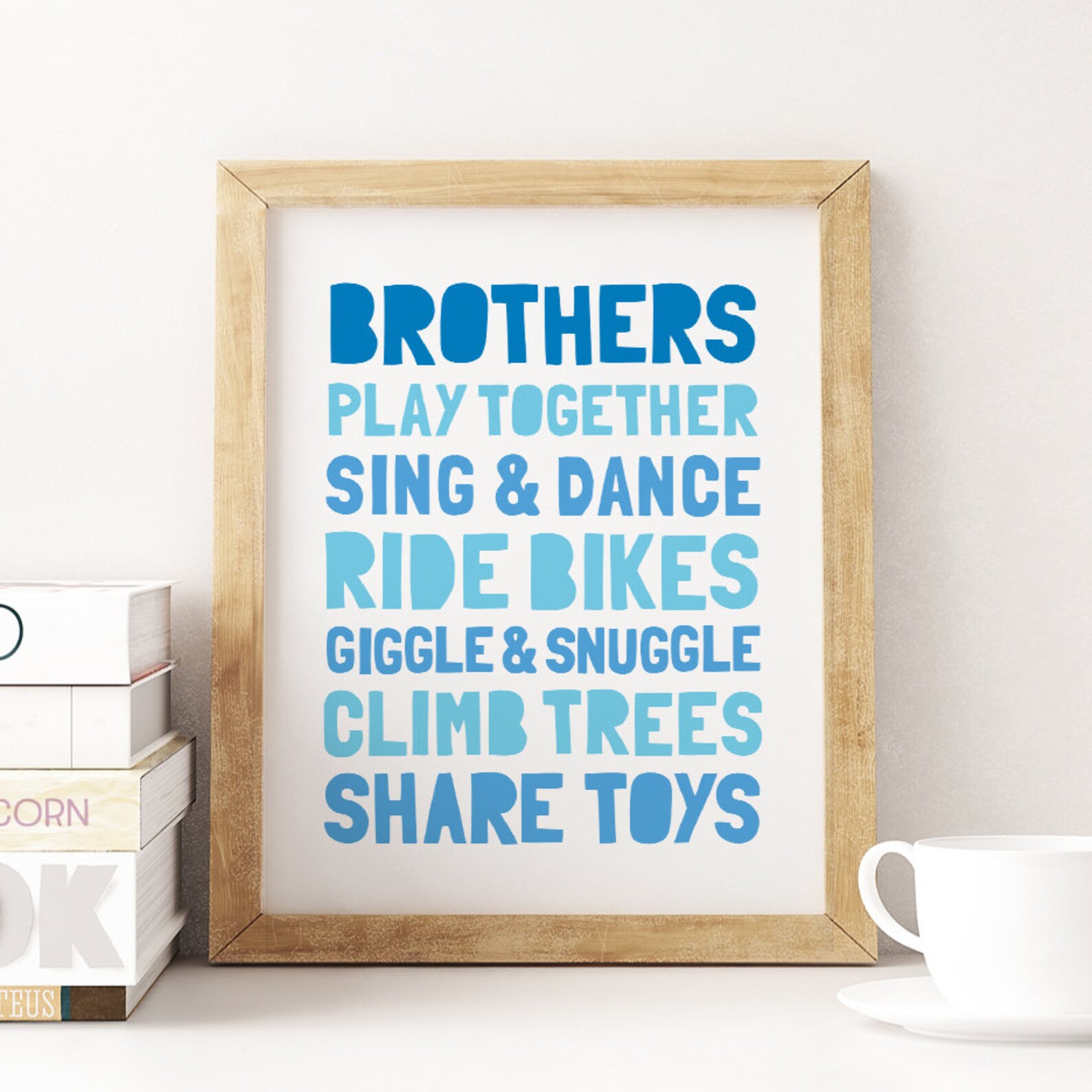 Brothers Printable Wall Art Boy Nursery Decor Brothers Wall Etsy