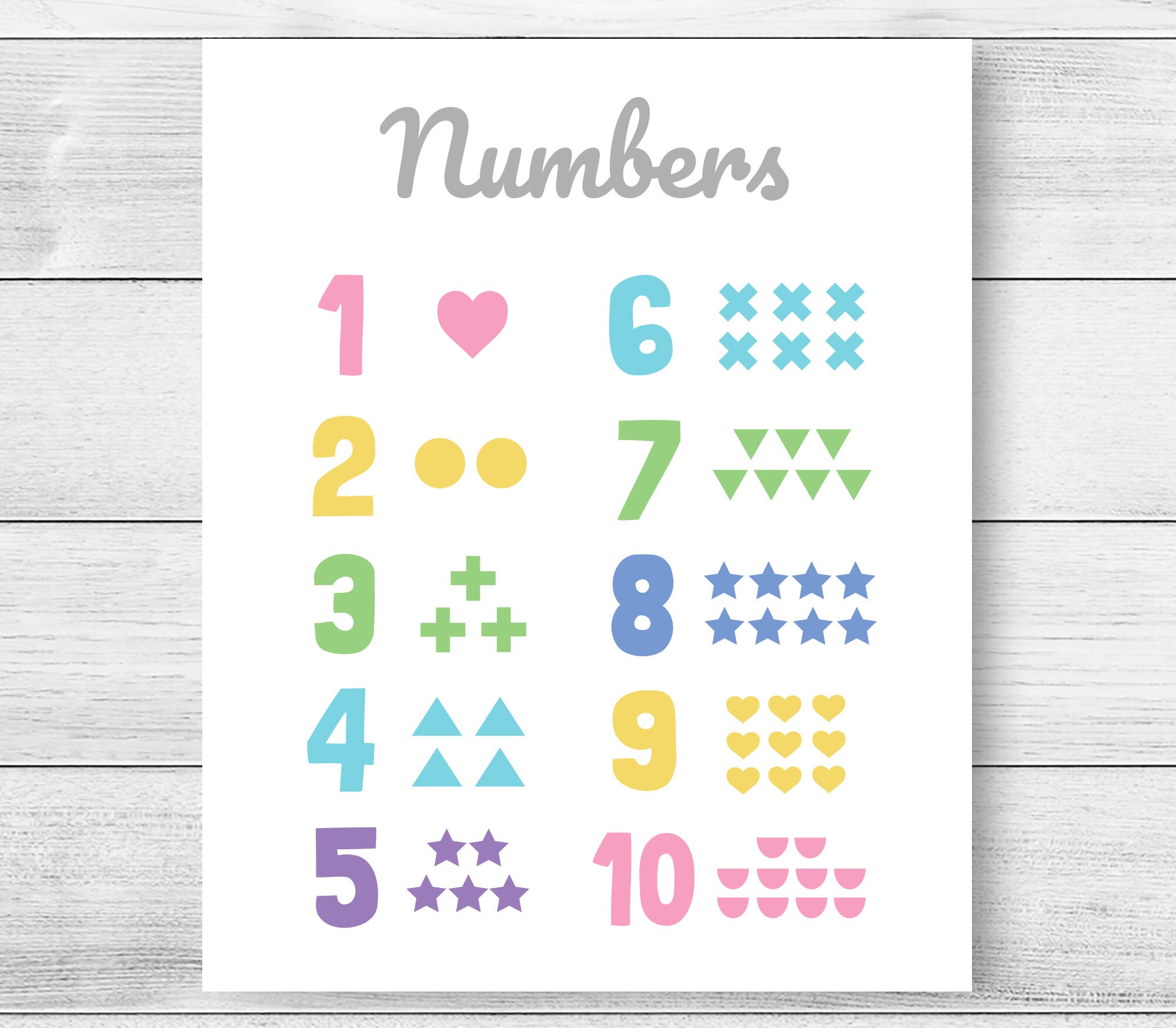 kids printable art alphabet numbers days months set of 4 etsy
