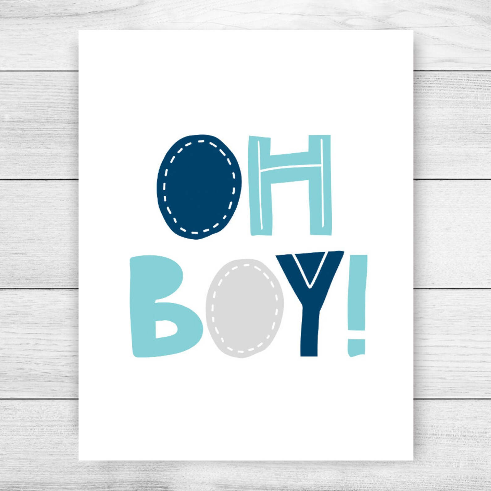 Oh Boy Printable Art Boy Nursery Art Blue Nursery Decor | Etsy