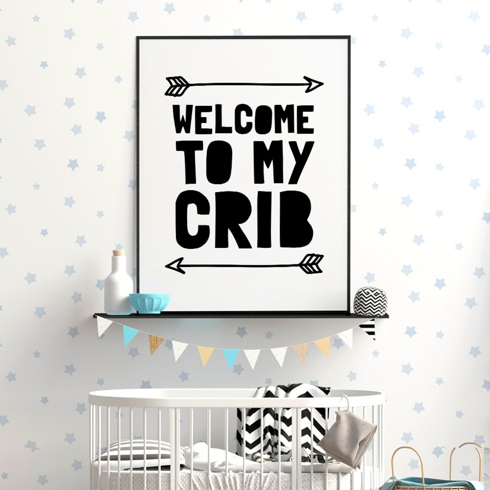 to My Crib Printable Art Above Crib Print Monochrome Etsy