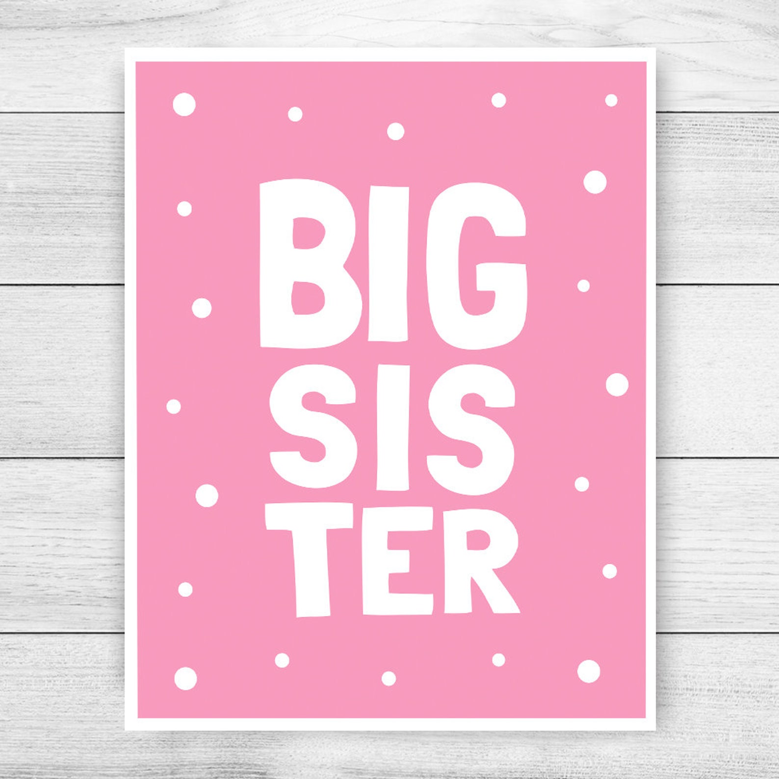 Big Sister Printable Art Poster Pink Girls Room Decor | Etsy