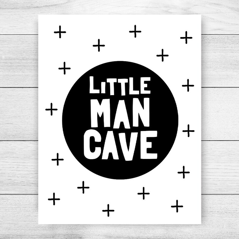 Boy Room Decor: Little Man Cave Printable Art Monochrome | Etsy