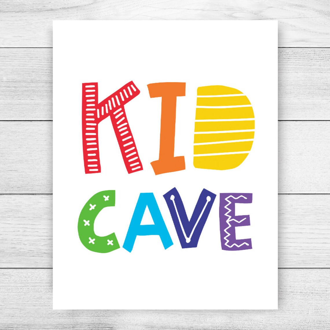 Kid Cave Printable Art Kids Room Decor Colourful Playroom | Etsy