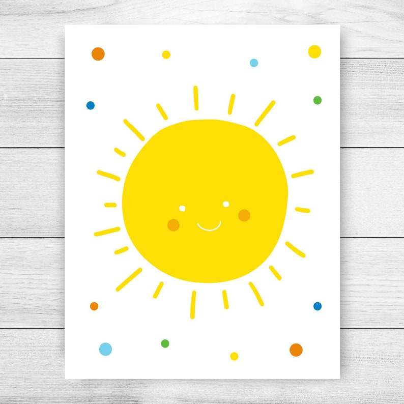 Sunshine Nursery Printable Art Yellow Nursery Wall Art Decor Etsy
