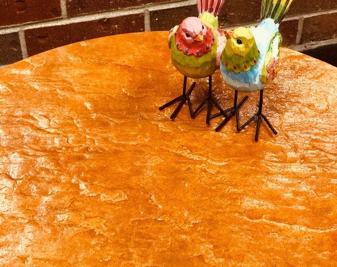 Stone Textured Concrete Lazy Susan Sunset  - Ottoman Tray - Inside or Outside