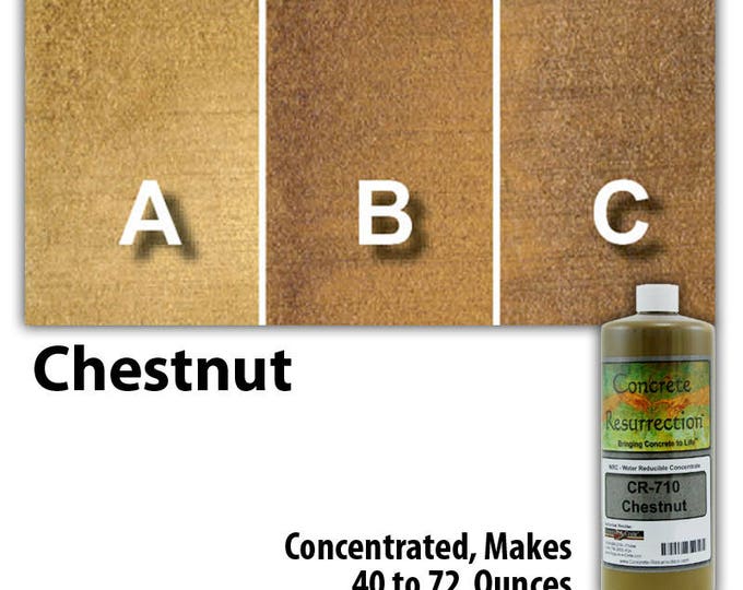 Water Based Conentrated Concrete Stain 8oz Bottle - Chestnut Interior or Exterior, Commercial or Residential, Free Shipping, UV Stable