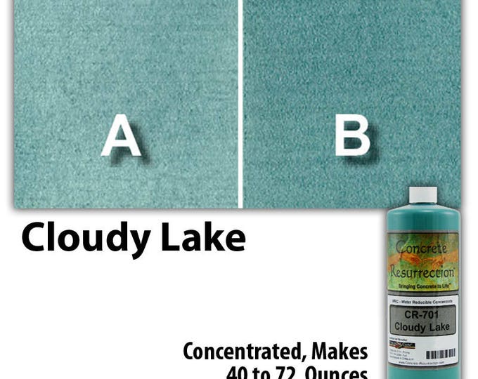 Water Based Concentrated Concrete Stain 8oz Bottle - Cloudy Lake Interior or Exterior, Commercial or Residential, Free Shipping, UV Stable
