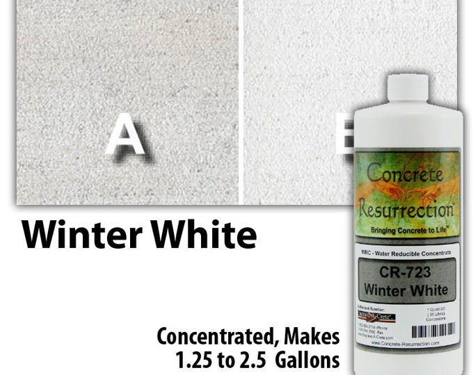 Water Based Concentrated Concrete Stain 32oz Bottle - Winter White Interior or Exterior, Commercial or Residential, Free Shipping, UV Stable