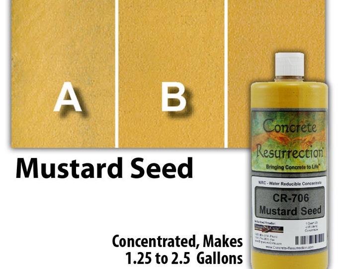Water Based Conentrated Concrete Stain 32oz Bottle - Mustard Seed Interior or Exterior, Commercial or Residential, Free Shipping, UV Stable