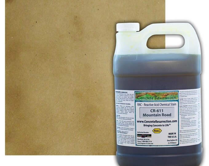 Concrete Stain Professional Easy to Use Acid Stain-Covers  100-400sqft Creates Beautiful Highs and Lows Mountain Road (Beige and Dark Brown)