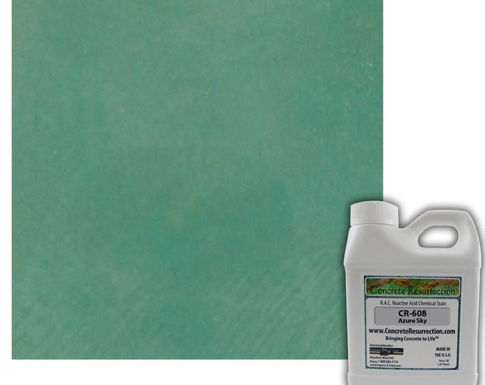 Concrete Stain Professional Easy to Use Acid Stain - Covers  25-65sq ft  Creates Beautiful Highs and Lows Azure Sky
