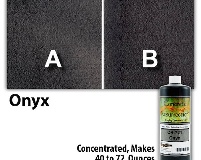 Water Based Concentrated Concrete Stain 8oz Bottle - Onyx Interior or Exterior, Commercial or Residential, Free Shipping, UV Stable