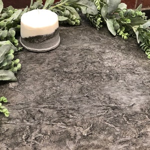 Stone Textured Concrete Lazy Susan - Charcoal Gray