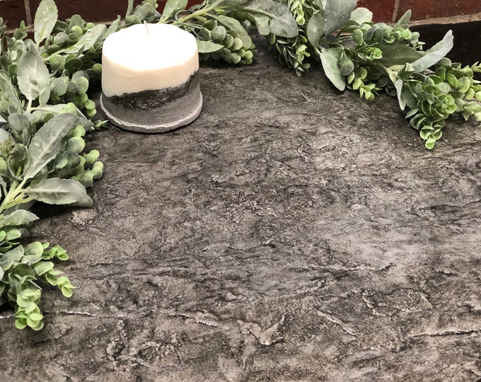Stone Textured Concrete Lazy Susan - Charcoal Gray