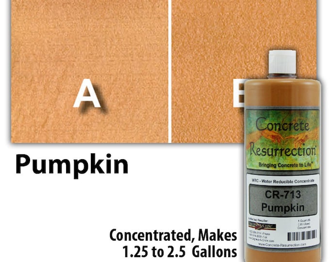 Water Based Conentrated Concrete Stain 32oz Bottle - Pumpkin Interior or Exterior, Commercial or Residential, Free Shipping, UV Stable