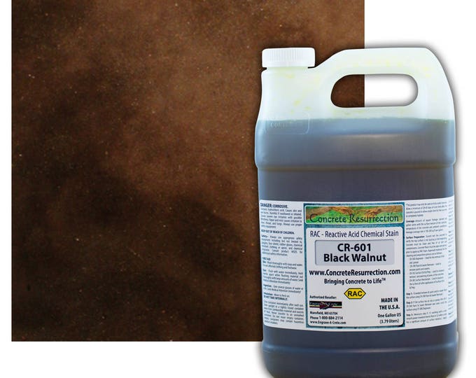 Concrete Stain Professional Easy to Use Acid Stain - Covers  100-400sq ft  Creates Beautiful Highs and Lows Black Walnut (Dark Brown)