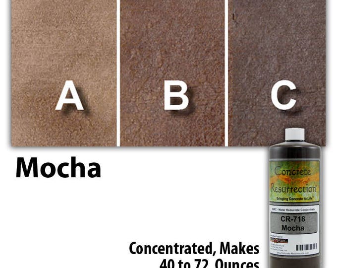 Water Based Concentrated Concrete Stain 8oz Bottle - Mocha Interior or Exterior, Commercial or Residential, Free Shipping, UV Stable
