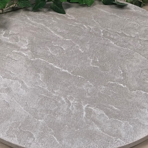 Stone Textured Concrete Lazy Susan White Wash CharcuterieBoard, Centerpiece, Wedding or Housewarming Gift, Ottoman Lazy Susan