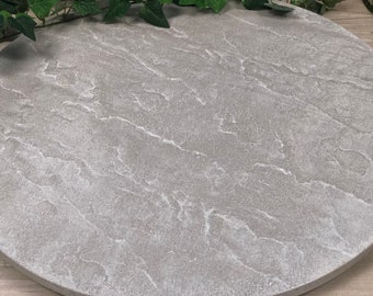 Stone Textured Concrete Lazy Susan White Wash CharcuterieBoard, Centerpiece, Wedding or Housewarming Gift, Ottoman Lazy Susan