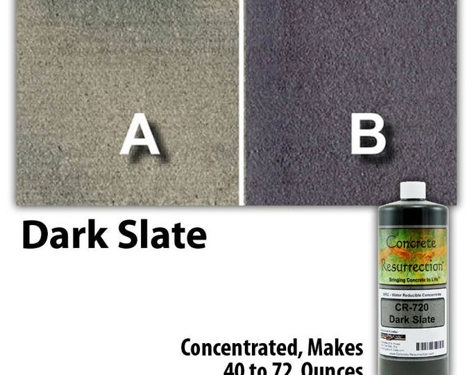 Water Based Concentrated Concrete Stain 8oz Bottle - Dark Slate Interior or Exterior, Commercial or Residential, Free Shipping, UV Stable