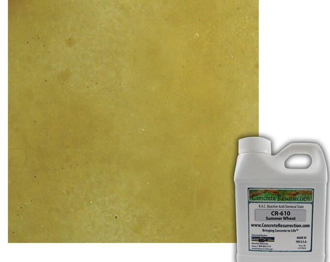 Concrete Stain Professional Easy to Use Acid Stain - Covers  25-65sq ft  Creates Beautiful Highs and Lows Summer Wheat