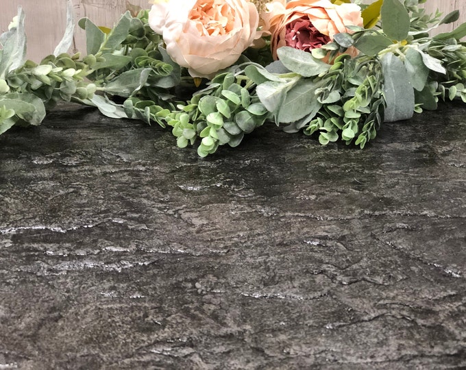 Stone Textured Concrete Lazy Susan, Turntable Black - CharcuterieBoard, Centerpiece, Wedding or Housewarming Gift, Ottoman Lazy Susan