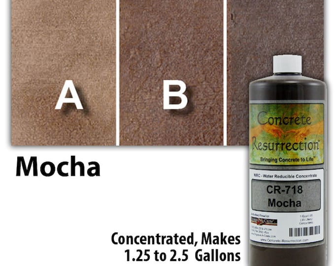 Water Based Concentrated Concrete Stain 32oz Bottle - Mocha Interior or Exterior, Commercial or Residential, Free Shipping, UV Stable
