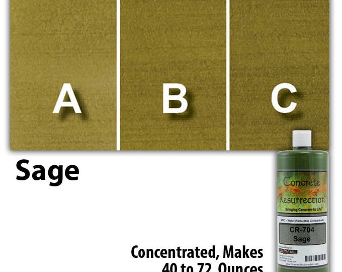 Water Based Concentrated Concrete Stain 8oz Bottle - Sage Interior or Exterior, Commercial or Residential, Free Shipping, UV Stable