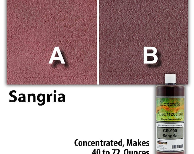 Water Based Concentrated Concrete Stain 8oz Bottle - Sangria Interior or Exterior, Commercial or Residential, Free Shipping, UV Stable