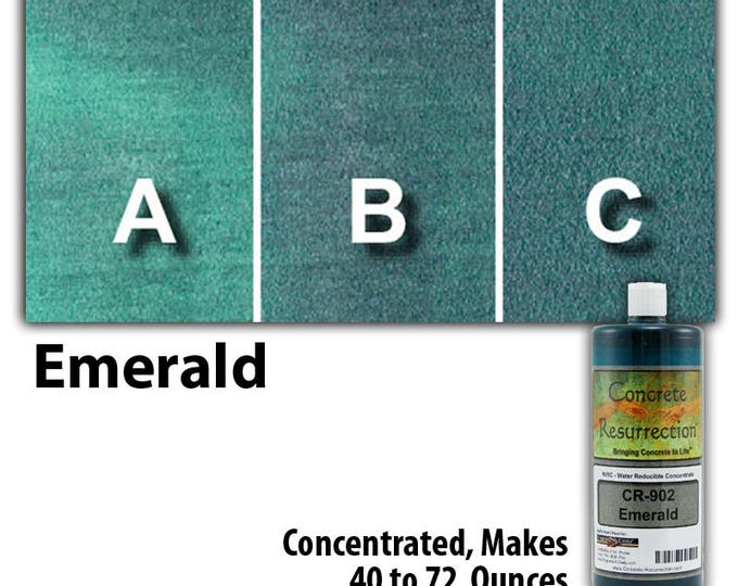 Water Based Concentrated Concrete Stain 8oz Bottle - Emerald Interior or Exterior, Commercial or Residential, Free Shipping, UV Stable