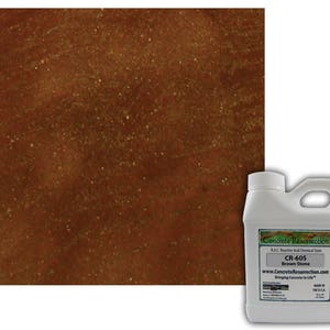 Concrete Stain Professional Easy to Use Acid Stain - Covers  25-65sq ft  Creates Beautiful Highs and Lows - Brown Stone (True Brown)