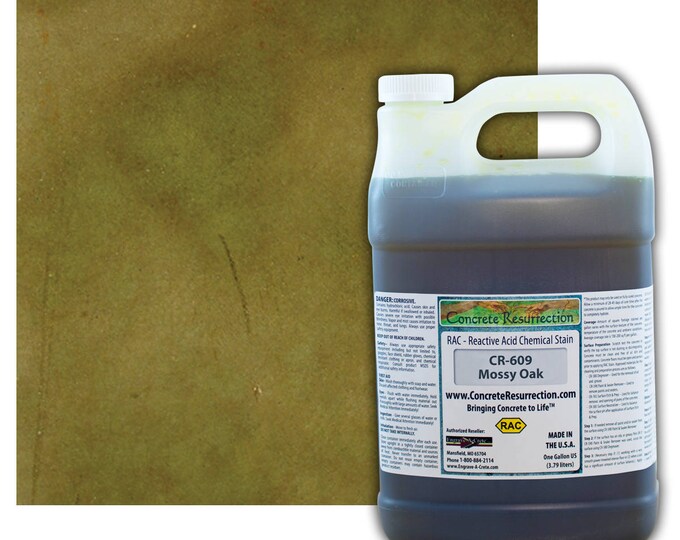 Concrete Stain Professional Easy to Use Acid Stain - Covers  100-400sq ft  Creates Beautiful Highs and Lows Mossy Oak