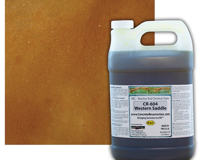 Concrete Stain Professional Easy to Use Acid Stain-Covers  100-400sq ft  Creates Beautiful Highs and Lows Western Saddle (Orange Undertones)