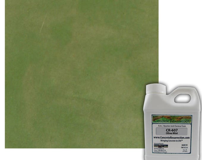 Concrete Stain Professional Easy to Use Acid Stain - Covers  25-65sq ft  Creates Beautiful Highs and Lows Olive Mist