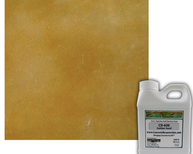 Concrete Stain Professional Easy to Use Acid Stain - Covers  25-65sq ft  Creates Beautiful Highs and Lows  Golden Sand (Golden Yellow/Brown)