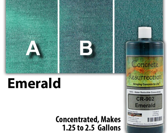 Water Based Concentrated Concrete Stain 32oz Bottle - Emerald Interior or Exterior, Commercial or Residential, Free Shipping, UV Stable
