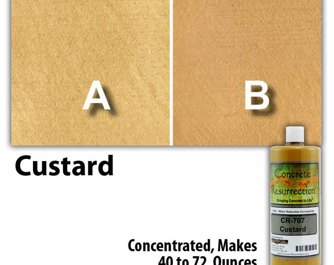 Water Based Concentrated Concrete Stain 8oz Bottle - Custard Interior or Exterior, Commercial or Residential, Free Shipping, UV Stable