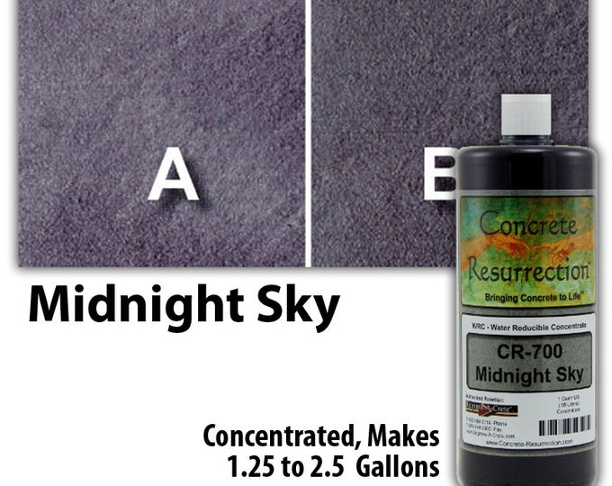 Water Based Concentrated Concrete Stain 32oz Bottle - Midnight Sky Interior or Exterior, Commercial or Residential, Free Shipping, UV Stable