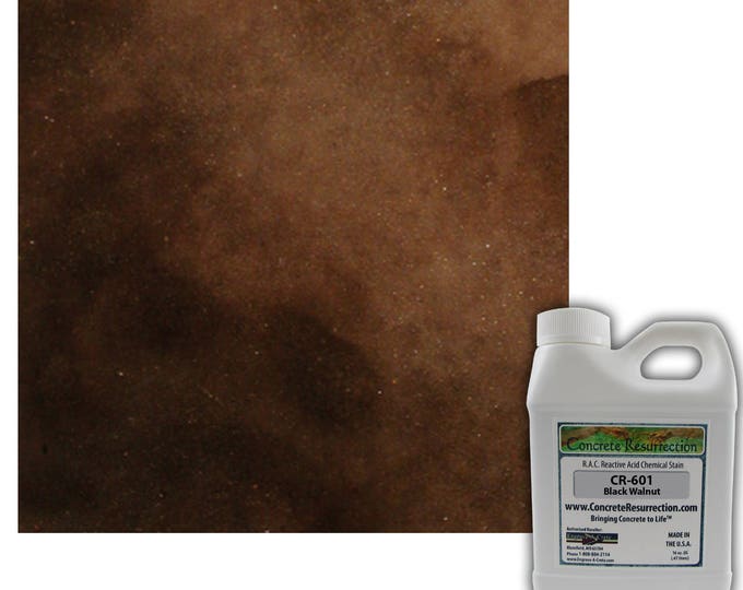 Concrete Stain Professional Easy to Use Acid Stain - Covers  25-65sq ft  Creates Beautiful Highs and Lows Black Walnut (Dark Brown to Black)