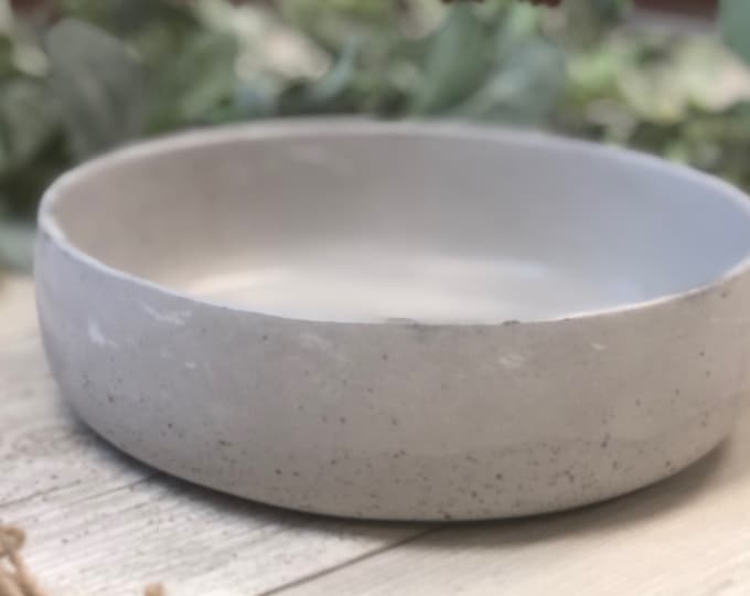 Handcrafted in the USA Concrete Bowl 8".  Minimalist, contemporary, farmhouse, boho or eclectic decor.  Elegant Gift for Man or Woman.