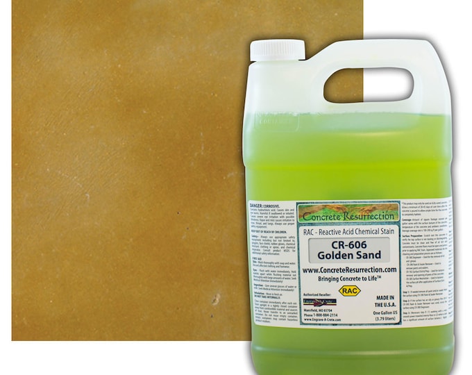 Concrete Stain Professional Easy to Use Acid Stain - Covers  100-400sq ft  Creates Beautiful Highs and Lows  Golden Sand (Brown with Yellow)