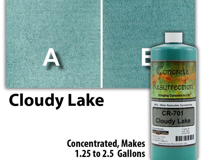 Water Based Concentrated Concrete Stain 32oz Bottle - Cloudy Lake Interior or Exterior, Commercial or Residential, Free Shipping, UV Stable
