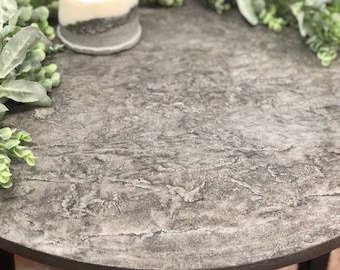 Stone Textured Concrete Table Top (TOP ONLY) for Interior or Exterior Use - Ottoman Tray- Charcuterie Board, Housewarming Gift