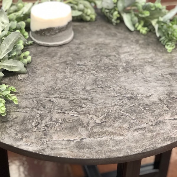 Stone Textured Concrete Table Top (TOP ONLY) for Interior or Exterior Use - Ottoman Tray- Charcuterie Board, Housewarming Gift