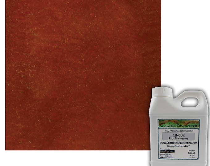 Concrete Stain Professional Easy to Use Acid Stain - Covers  13-63sq ft  Creates Beautiful Highs and Lows Rich Mahogany (Red Undertones)