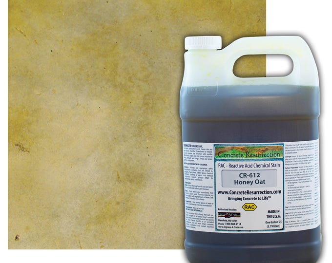 Concrete Stain Professional Easy to Use Acid Stain - Covers  100-400sq ft  Creates Beautiful Highs and Lows Honey Oat (Cool Beige w/Yellow)
