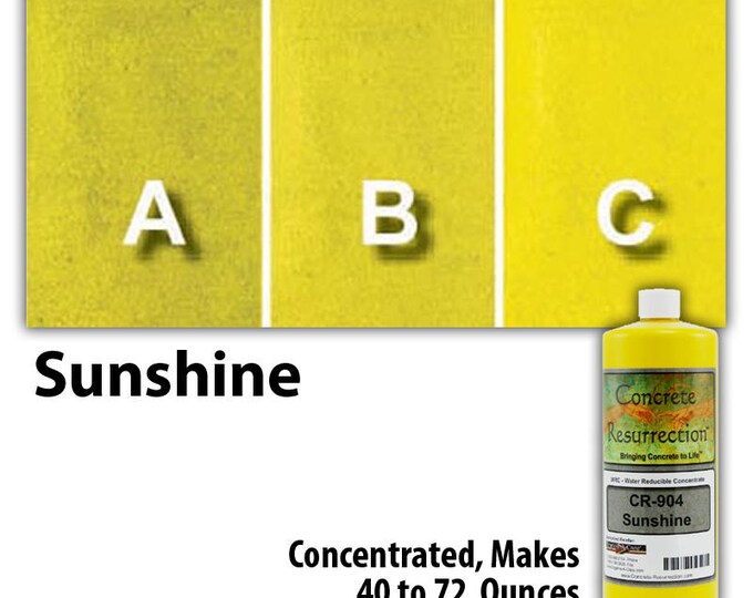 Water Based Concentrated Concrete Stain 8oz Bottle - Sunshine Interior or Exterior, Commercial or Residential, Free Shipping, UV Stable